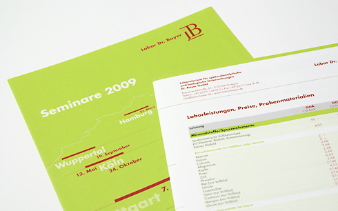 Broschüre | Seminarflyer | Preisliste | Typografie