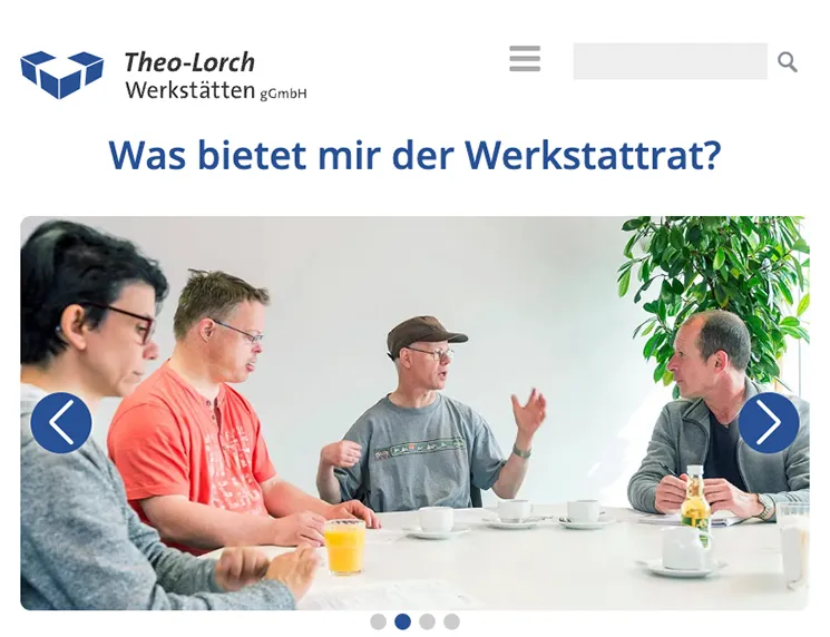 Webauftritt für die Beschäftigten der Theo-Lorch-Werkstätten Ludwigsburg, CMS Contao