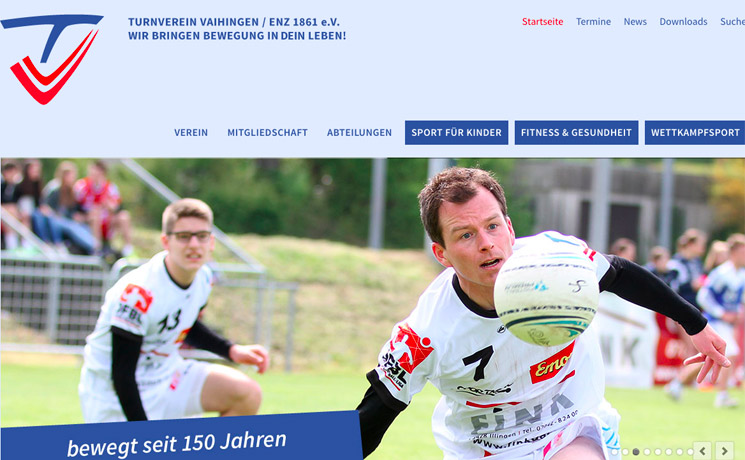 Internetauftritt im CMS Contao mit Angebotsdatenbank und Sportsuche